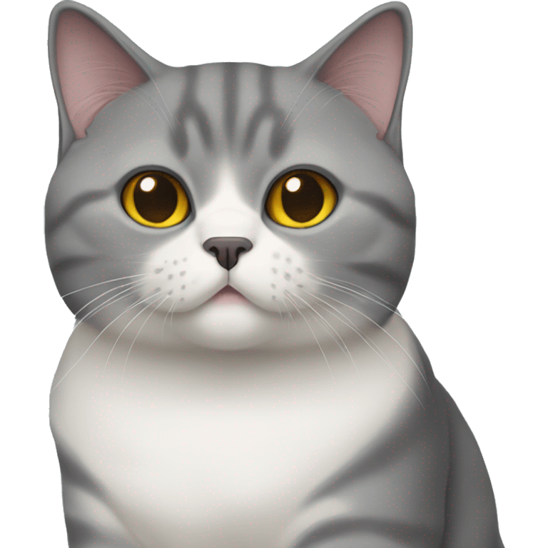 Bi color british shorthair cat emoji