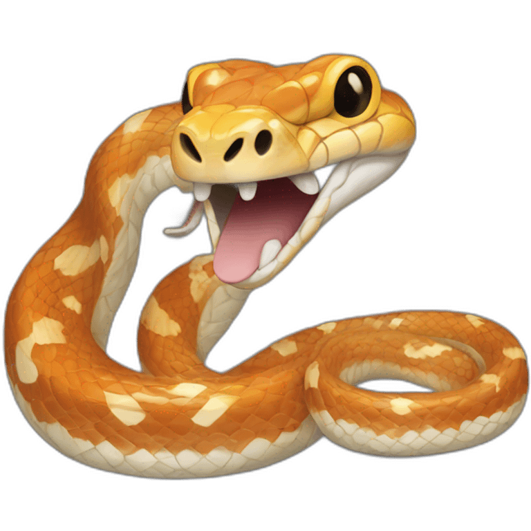 Cornsnake with head out of cave emoji