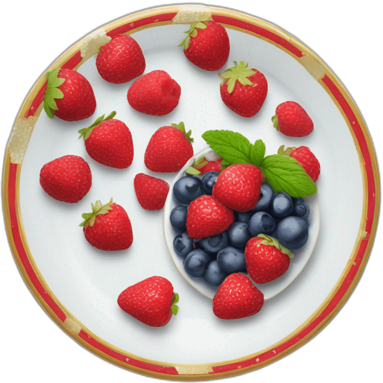 assiette fraise framboise myrtille emoji