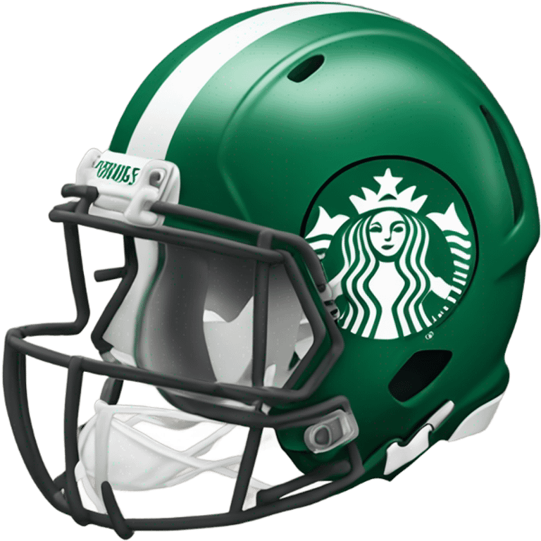 Football helmet with Starbucks logo emoji