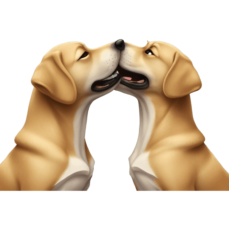 Two dogs kissing emoji