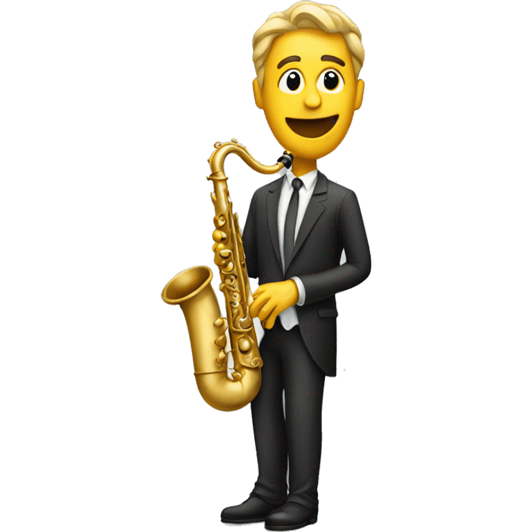 man in a suit playing saxophone  emoji