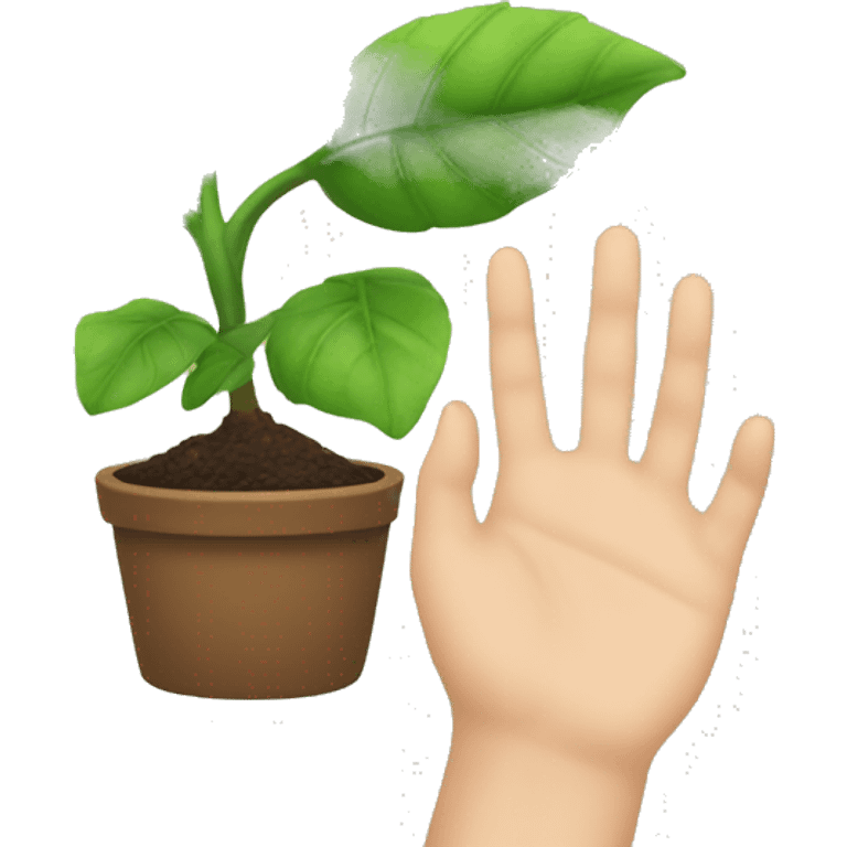 plant and hand emoji