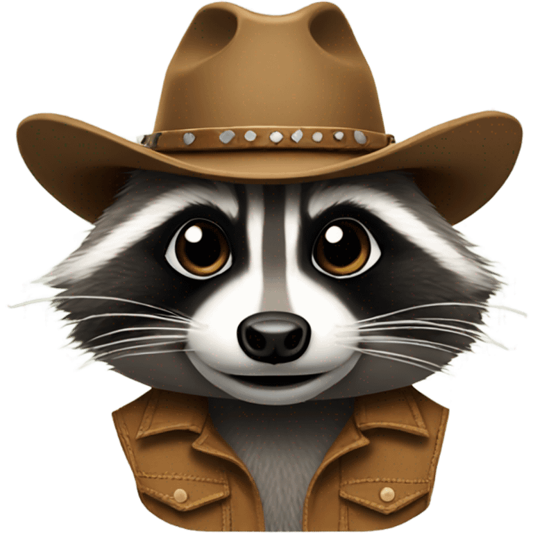 Raccoon wearing cowboy hat emoji