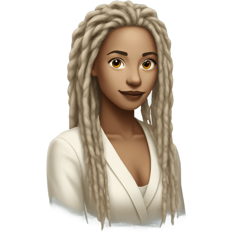 elegant light-skinned dreadlocks beauty portrait emoji