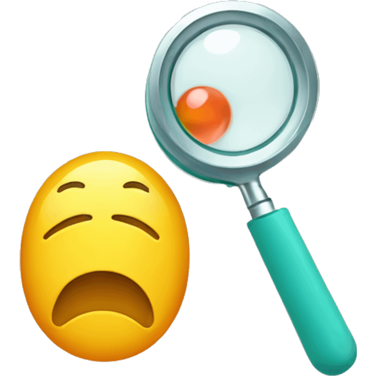 pill seen through magnifying glass emoji