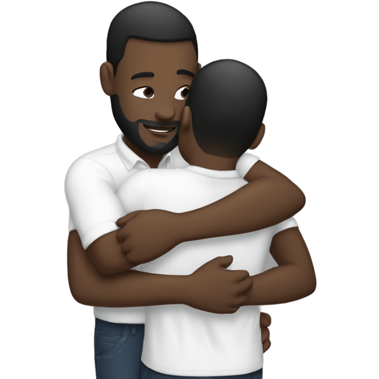 Black and white gay men hugging  emoji