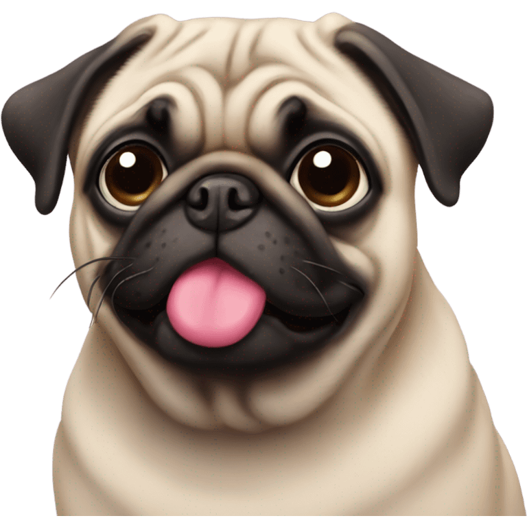 Pug with pink nose emoji