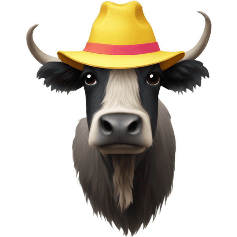 hipster yak in bucket hat emoji