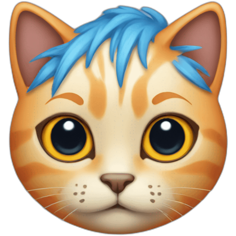 Cat-with-blue-hair-hold-tangerine emoji