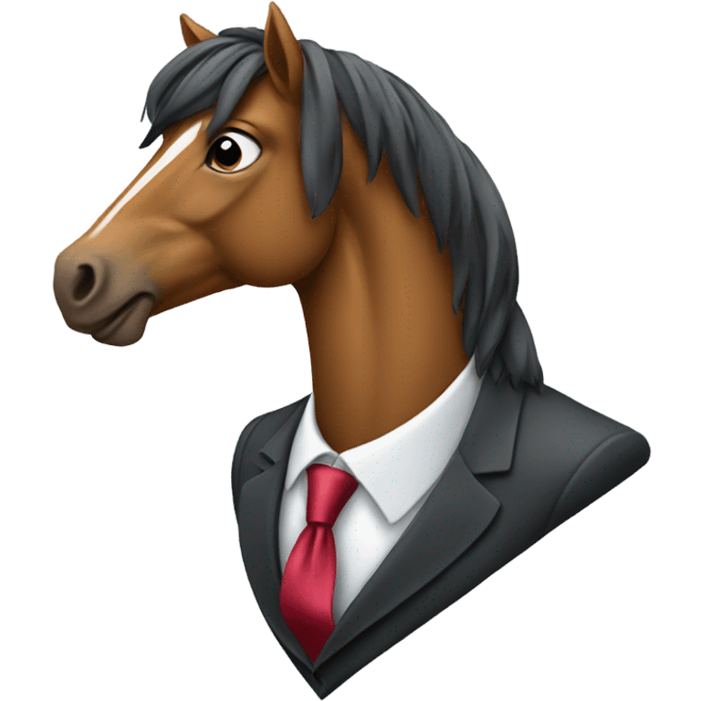 Horse wearing a tie  emoji