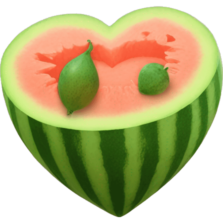 Heart and melon emoji