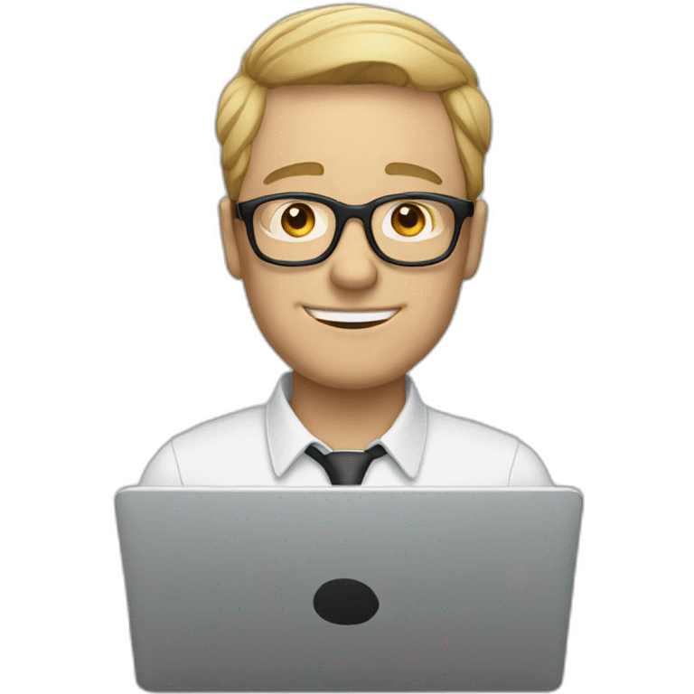 white man with glasses and laptop emoji