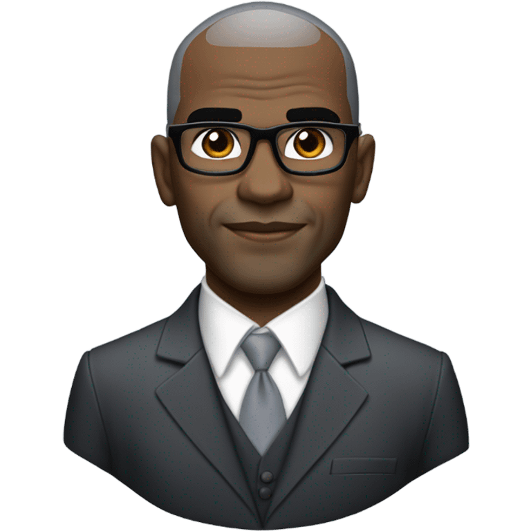 deon sanders with small round face and suit and glasses and buzz cut and small eyes and over 50 small gray bearded receding hairline and small black eyes and wrinkled forehead emoji