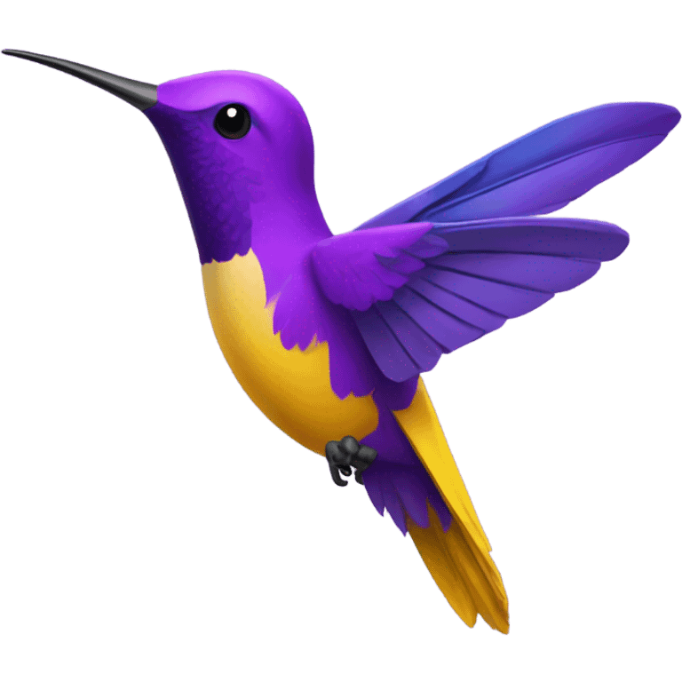 Purple and yellow colibri  emoji