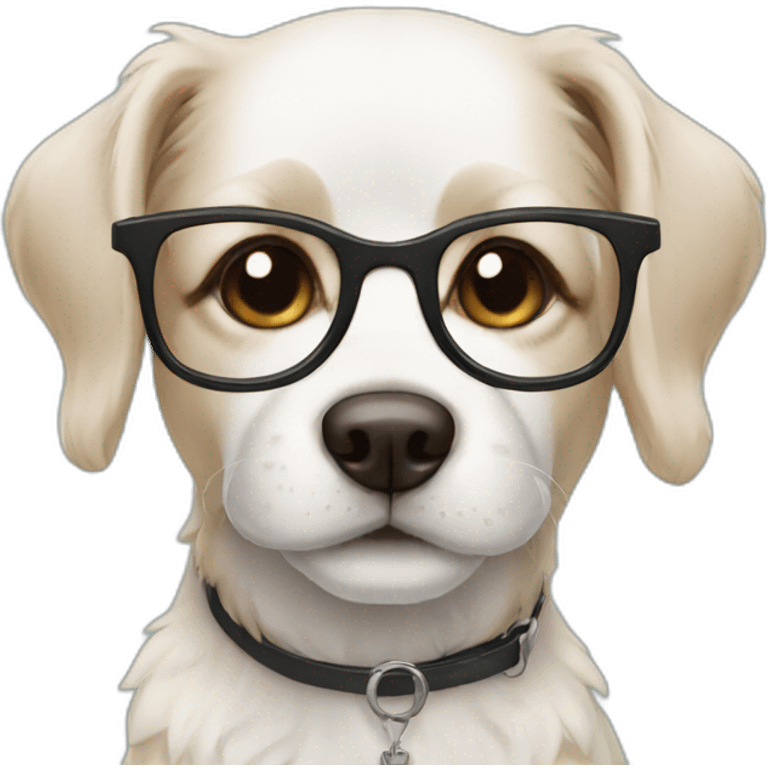 Cute dog with glasses emoji