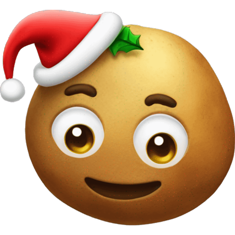 potatto with christmas hat emoji