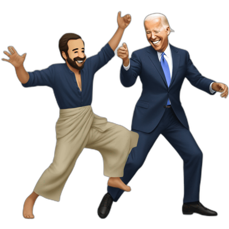 Abd el Majid taboun with Biden dancing  emoji