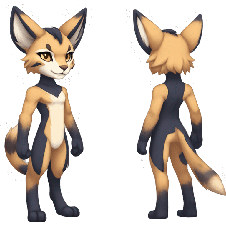 Anthro Sona-Fakemon Lynx-Caracal Full Body emoji