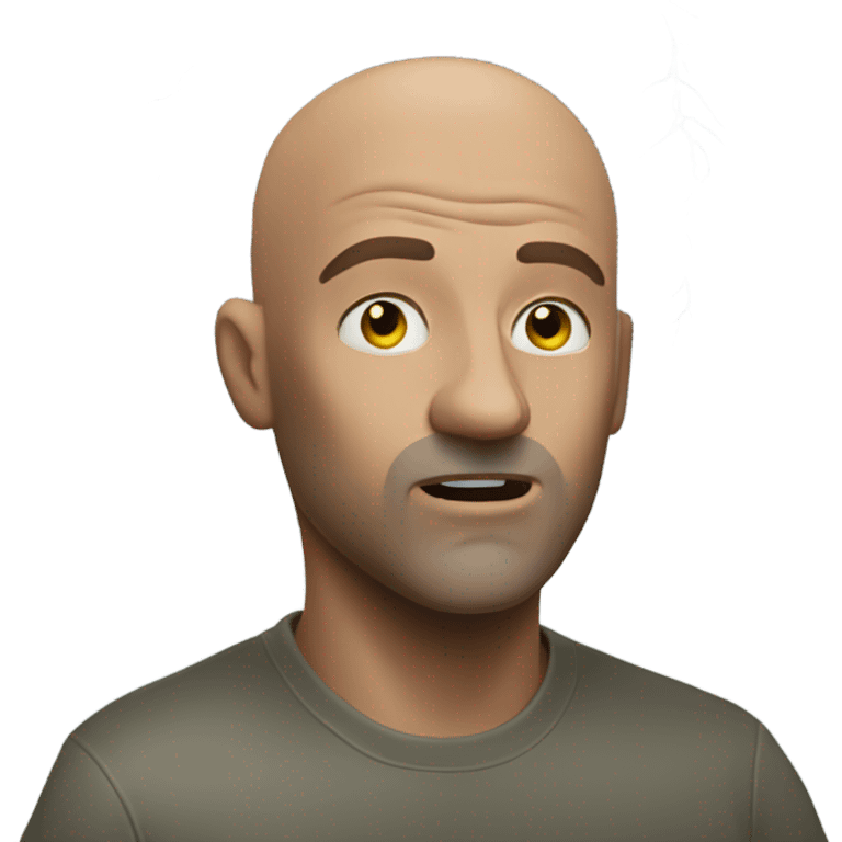 Bald man who is in a tornado  emoji