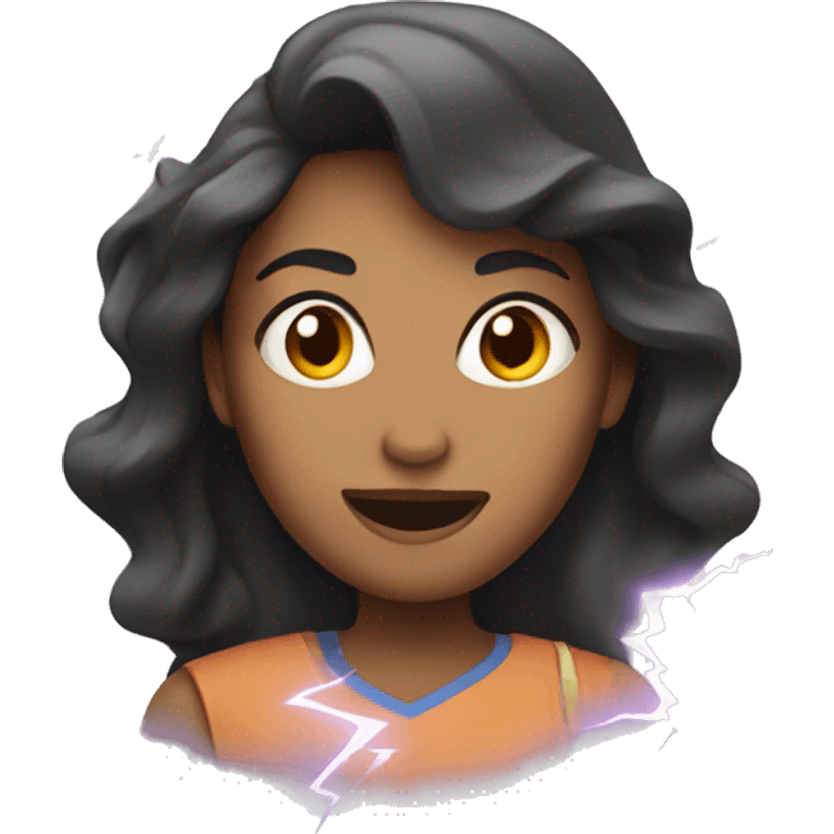 woman with lightning power emoji