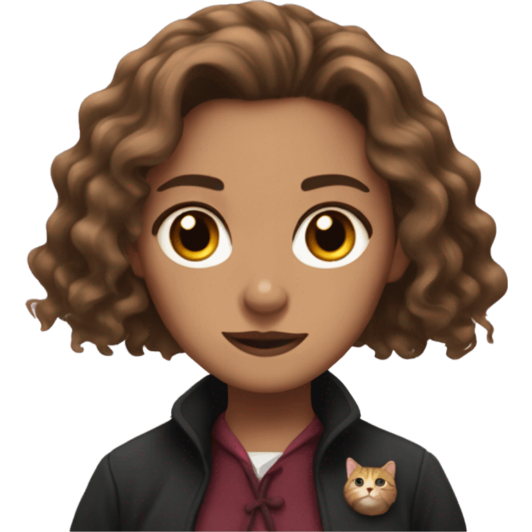 hermione granger with a cat face emoji