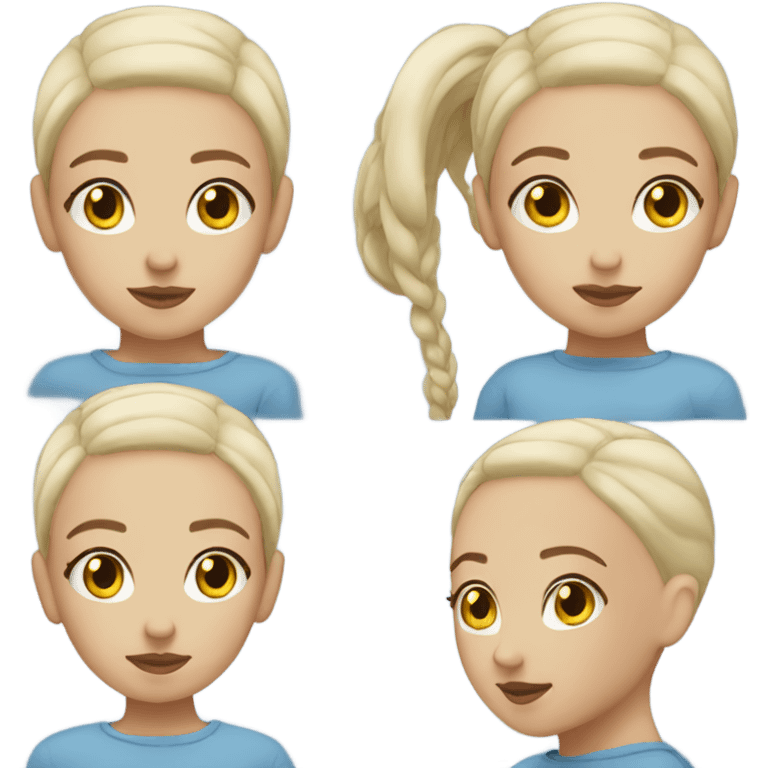 bald light skin girl blue ehe emoji