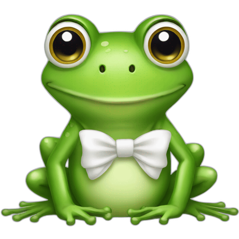 frog with a white bow emoji