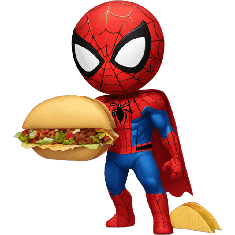 Spider man qui mange un tacos emoji