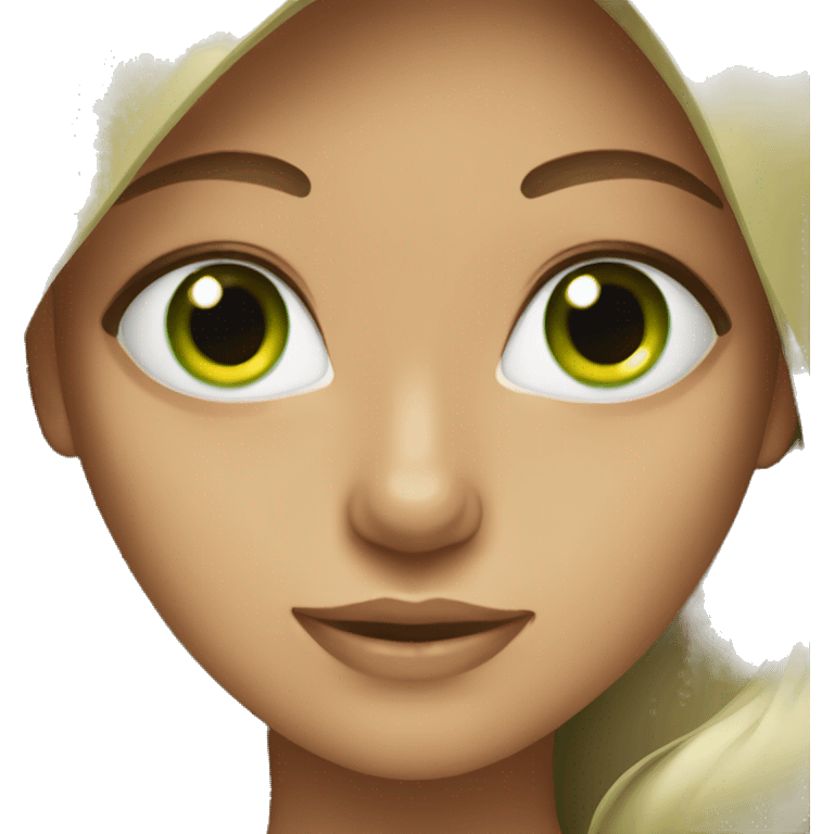 Women with green eyes and long hair  emoji