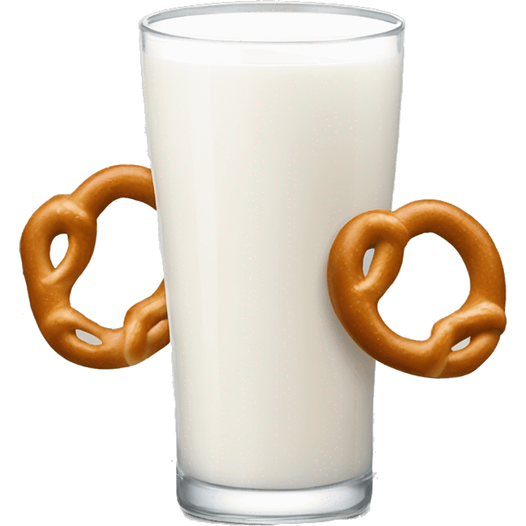 A glass of milk with a pretzel emoji