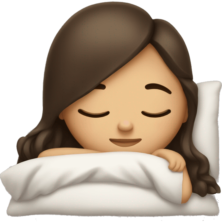 Brunette girl sleeping emoji