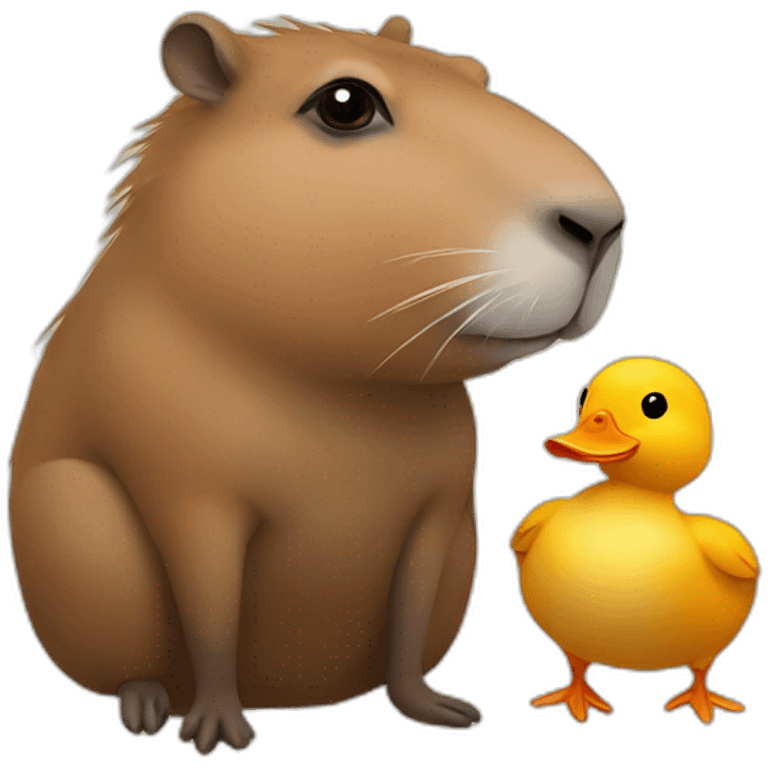 capybara friends with duck emoji