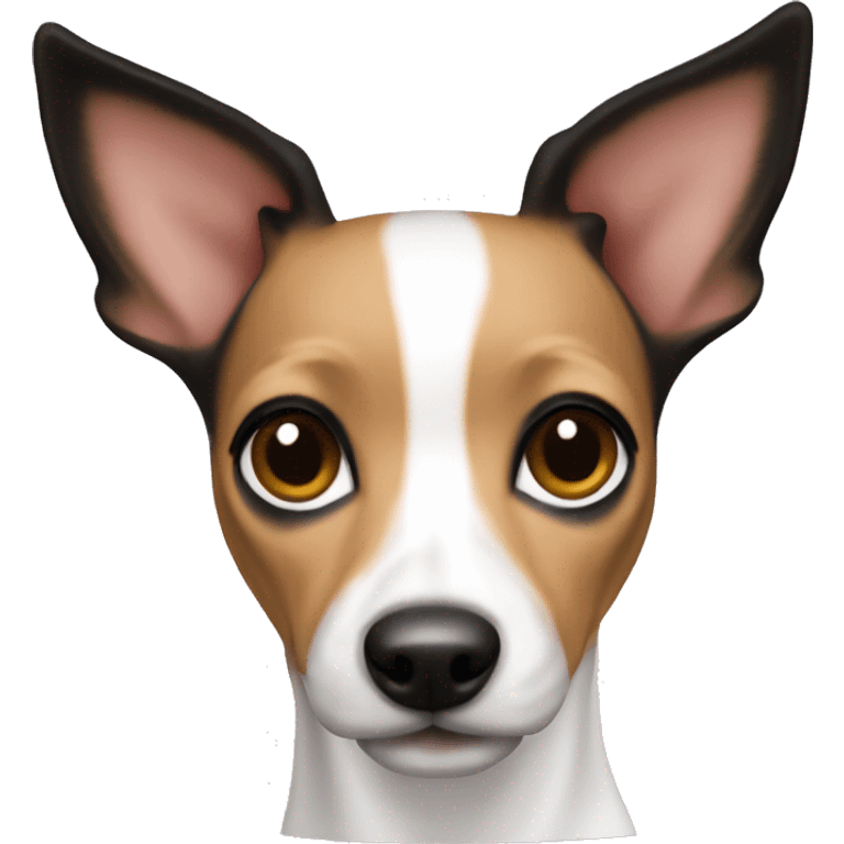 Toy fox terrier White body black head emoji