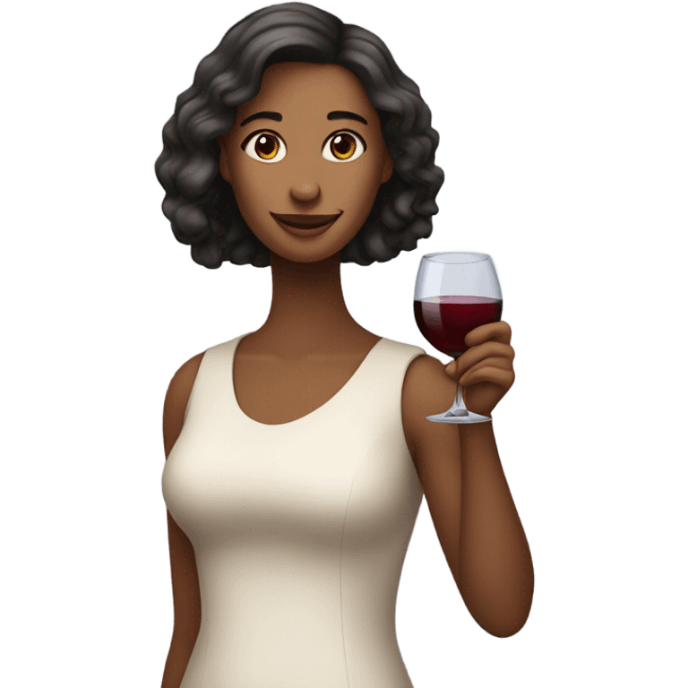 Girl with glass of wine on hand  emoji