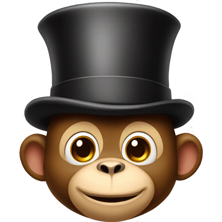 cute monkey with a top hat emoji