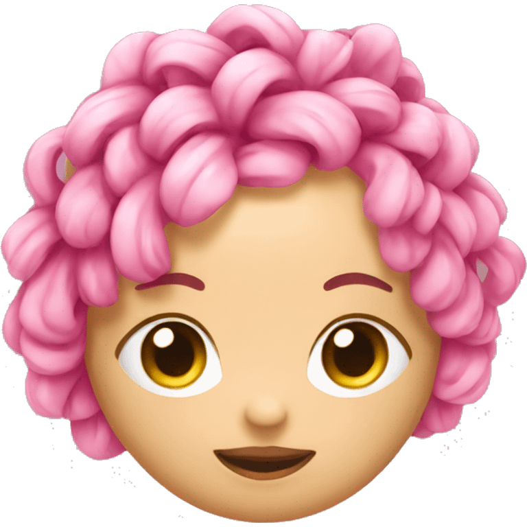 Chick with pink knotty emoji