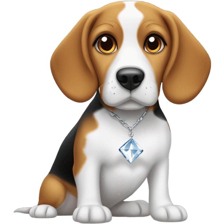 Beagle with white diamond spot on head emoji