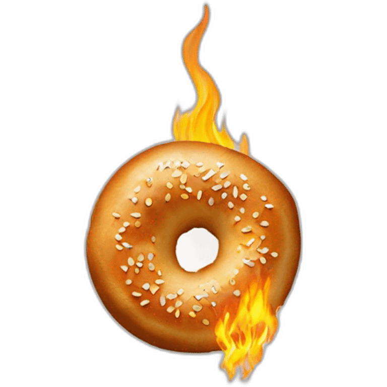 single-bagel-on-fire emoji