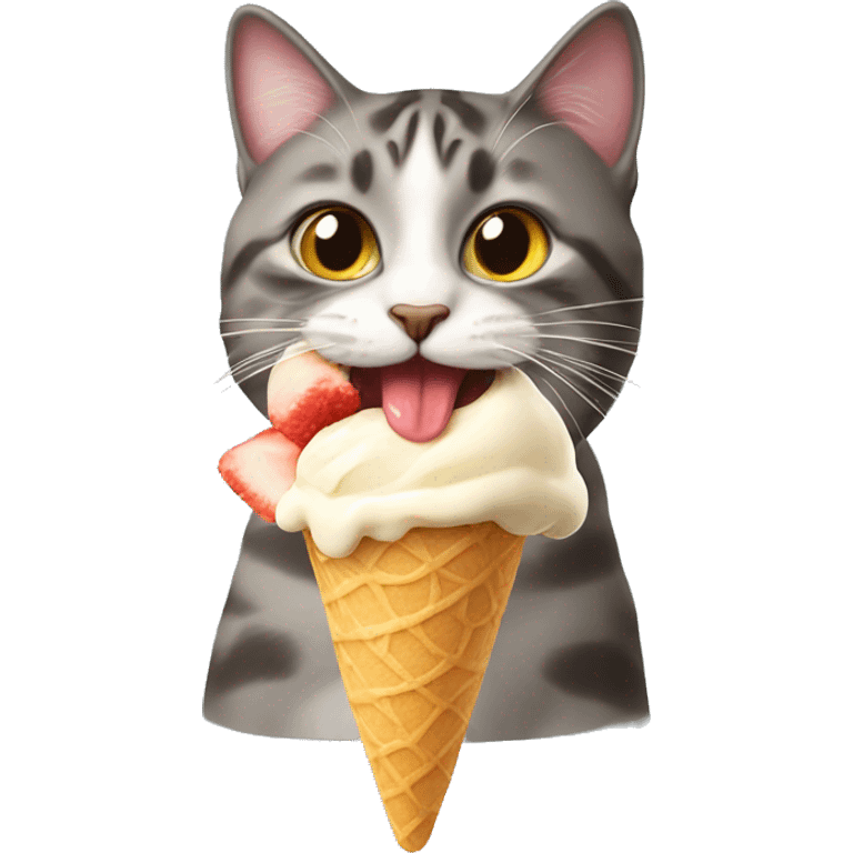 cat licking icecream emoji