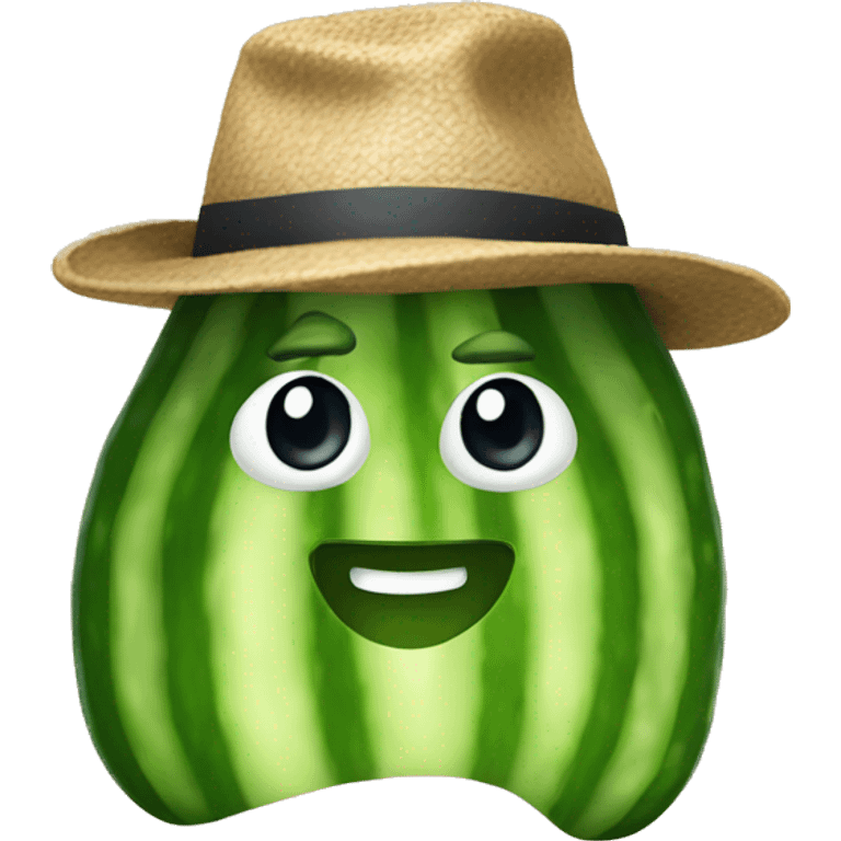 Cucumber wearing a hat emoji