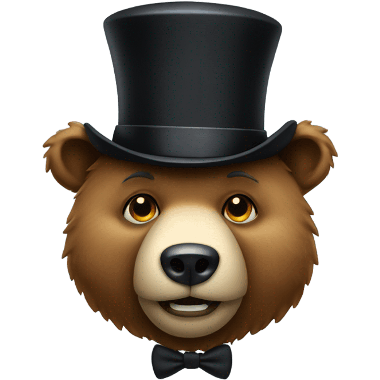 Bear wearing a top hat emoji