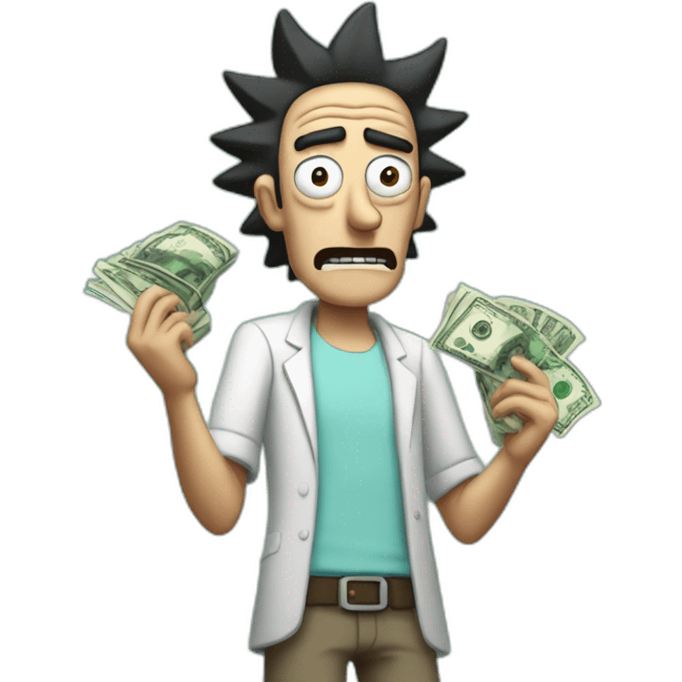 Rick Sanchez with money emoji