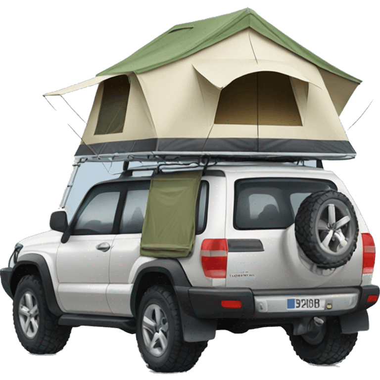 4wd car with roof top tent  emoji