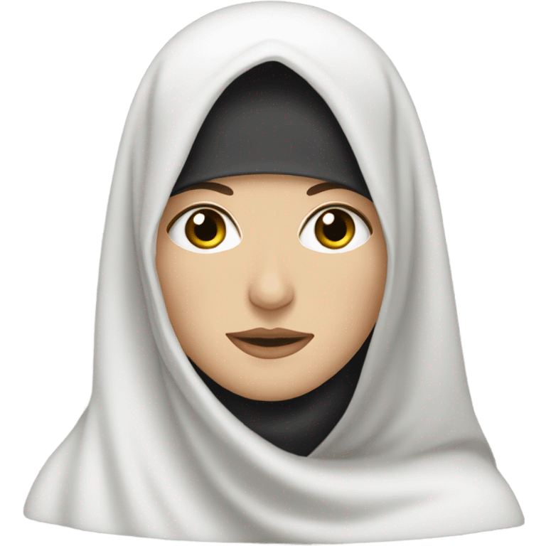 white woman in niqab emoji