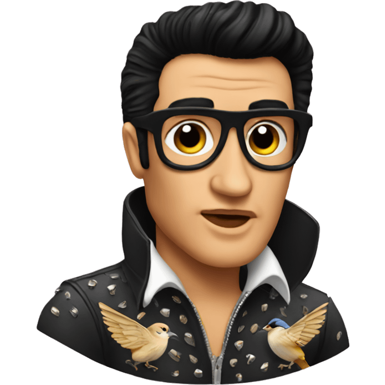 Elvis as a finch emoji