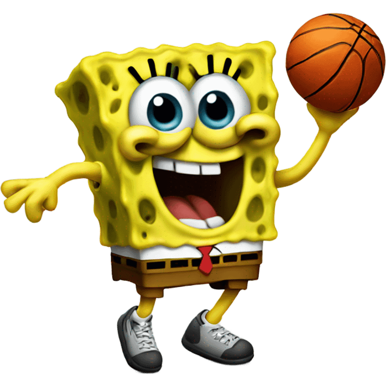 SpongeBob shooting a basketball  emoji