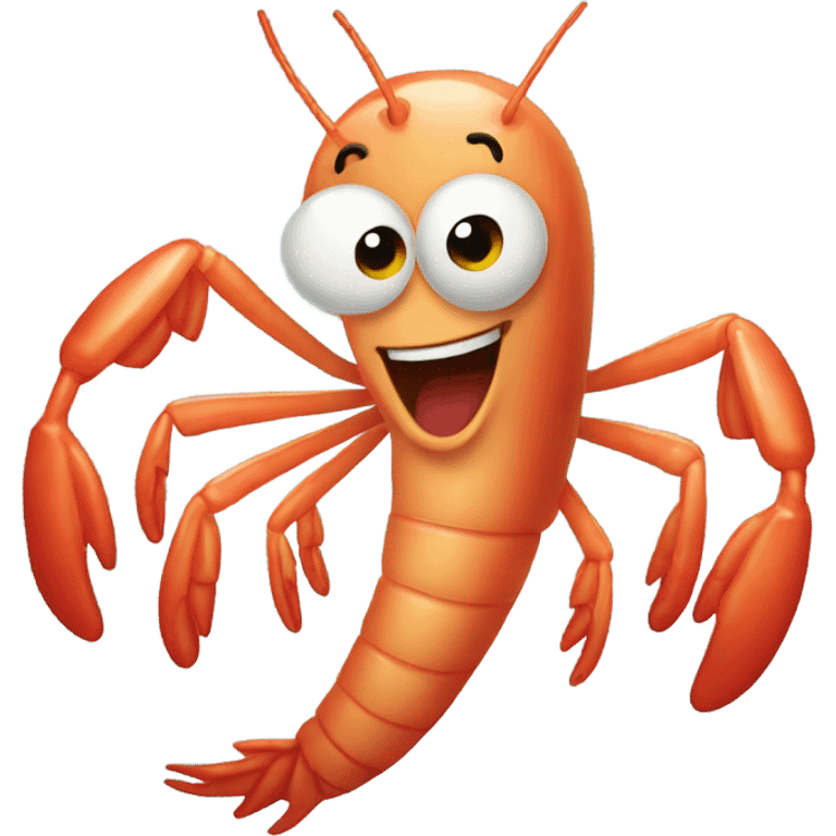 Excited shrimp emoji