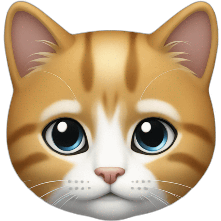 Chat blanc roux noir emoji