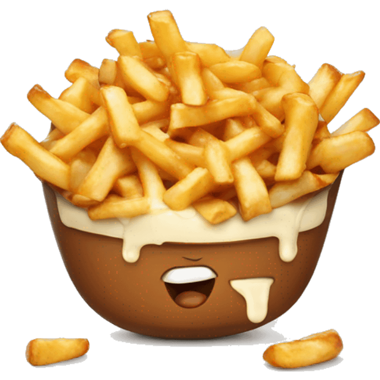 Poutine qui mange une poutine emoji